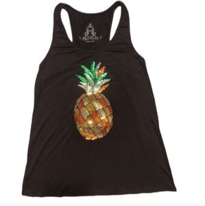 Bear Dance Pineapple Sequin Tank Top
